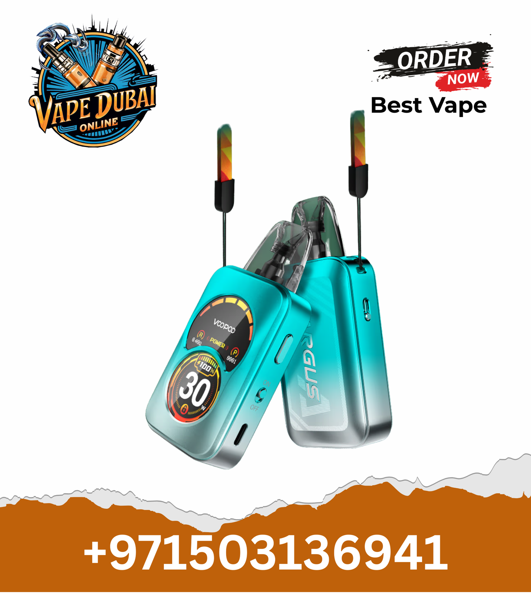 VOOPOO Argus A 30W Pod Vape Kit with Dual-Zone Display in Dubai