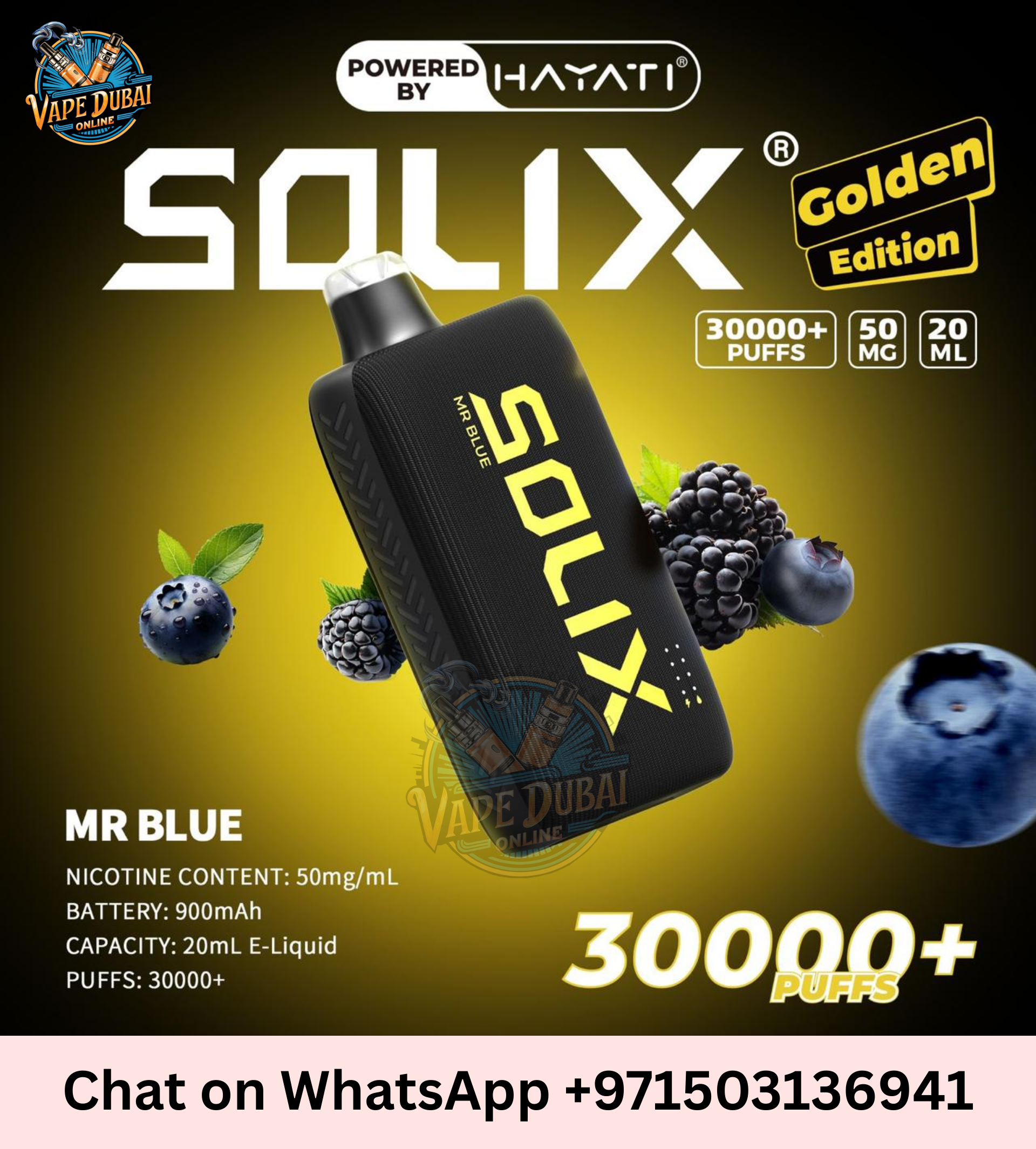 Golden Edition Hayati Solix 30000 Puffs Disposable Vape Dubai UAE
