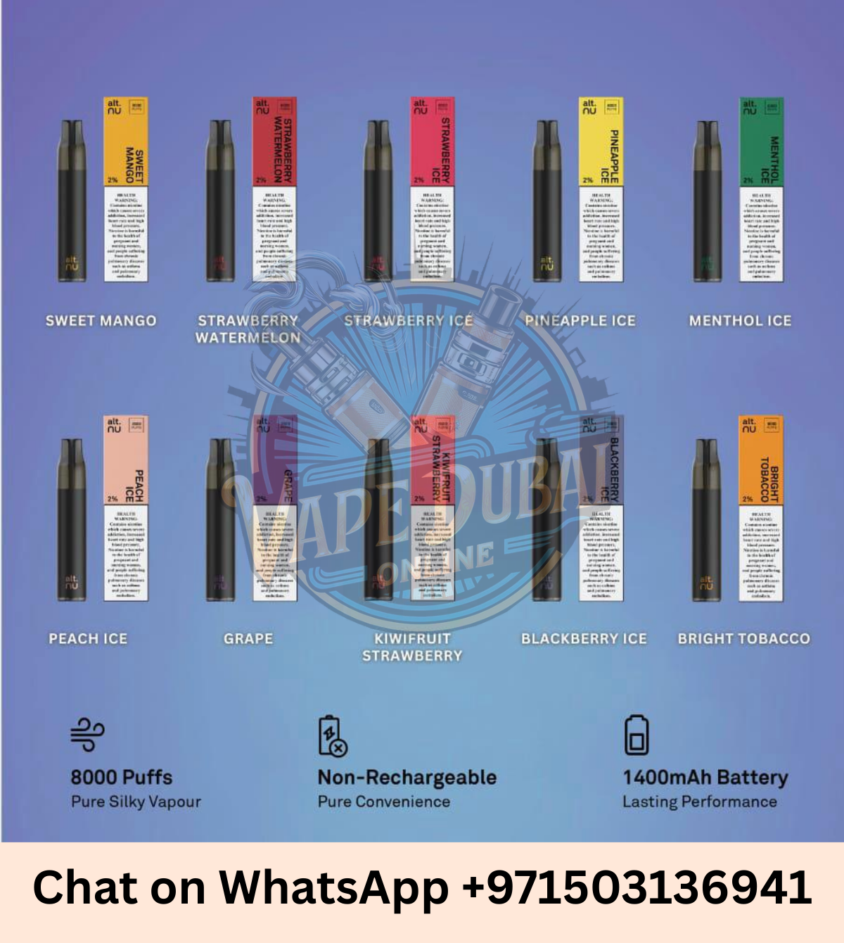 Alt NU 8000 Puffs Disposable Vape 20mg – Long-Lasting FEELM MAX UAE