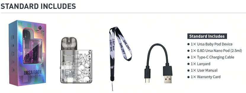 Lost Vape Ursa Baby Pod Kit 18W 800mAh 2.5ml – Vape Dubai UAE