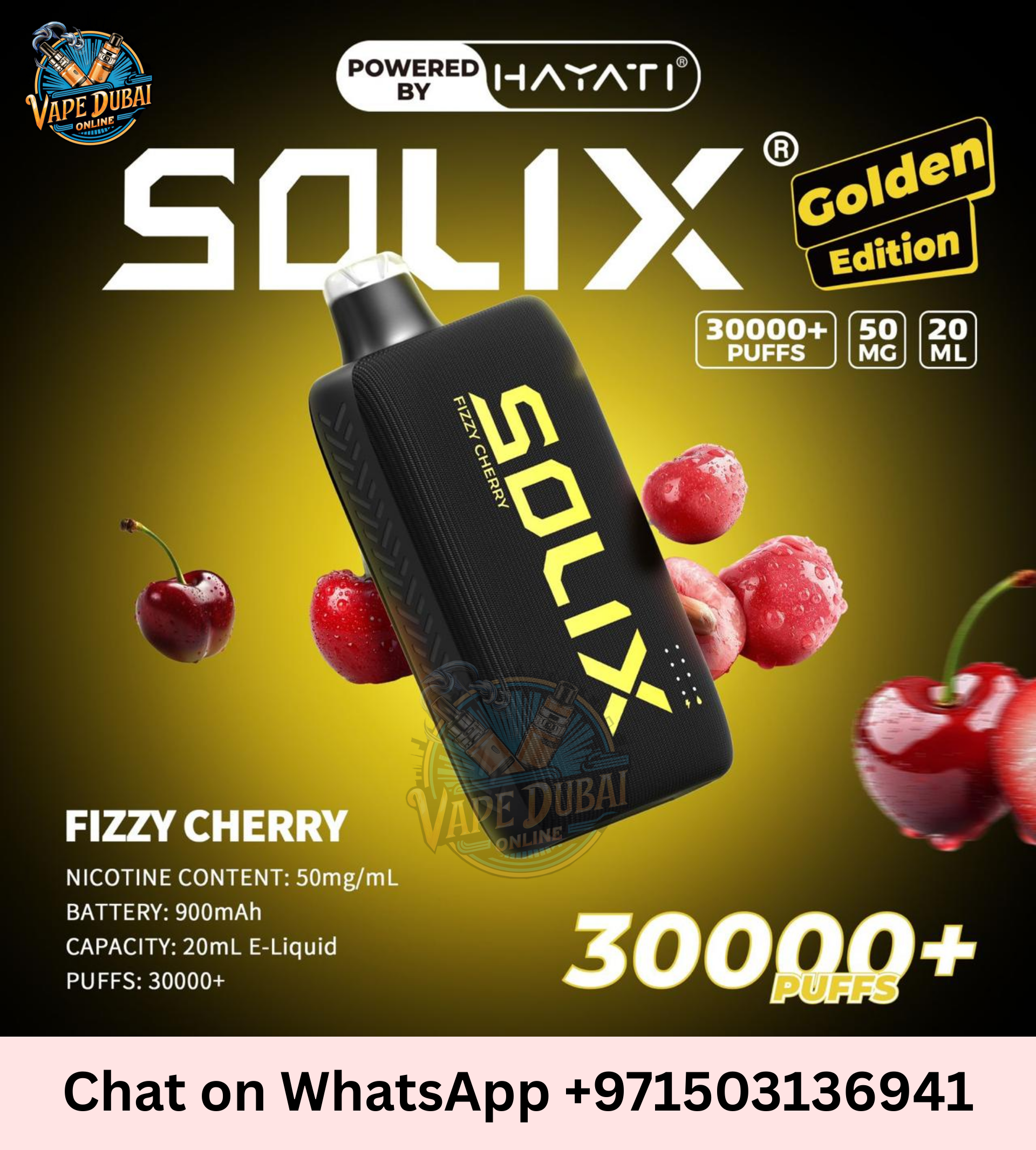 Hayati Solix 30000 Puffs Golden Edition Disposable Vape Dubai Online