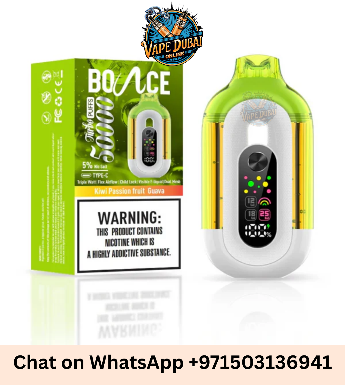 Bounce Turbo 50000 Puffs Disposable Vape in Dubai UAE | Power Control