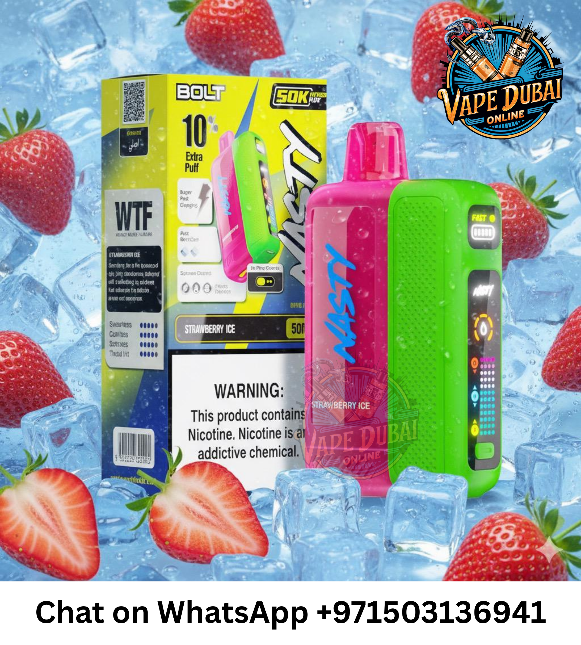 Nasty Bolt Hyperbeast 50k Puffs Disposable Vape – Buy Online in Dubai UAE