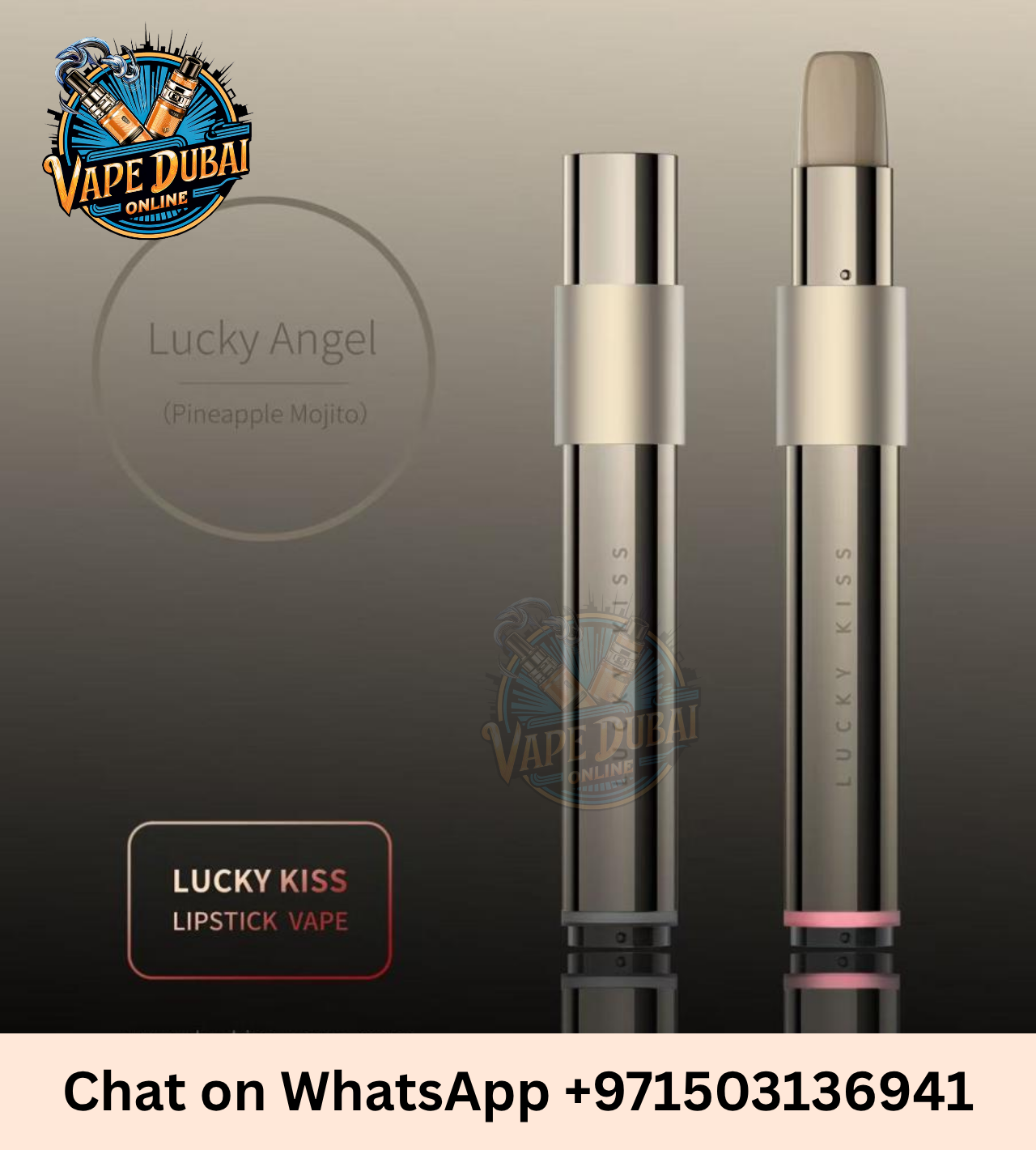 Lucky Kiss LK600 Rotating Nozzle and Protective Cap – Elegant Lipstick Vape for Women