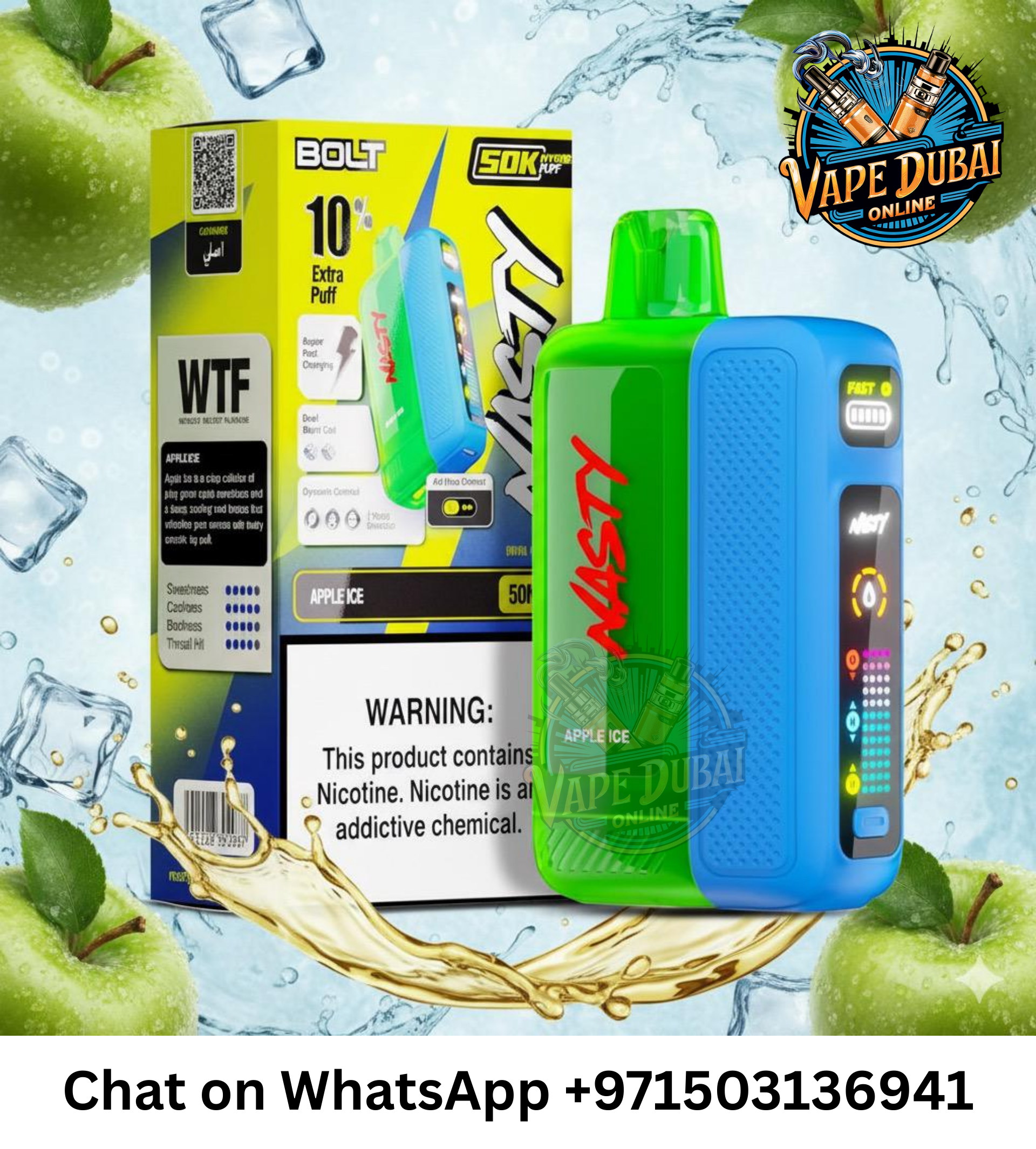 Nasty Bolt Hyperbeast 50k Puffs Disposable Vape – Buy Online in Dubai UAE