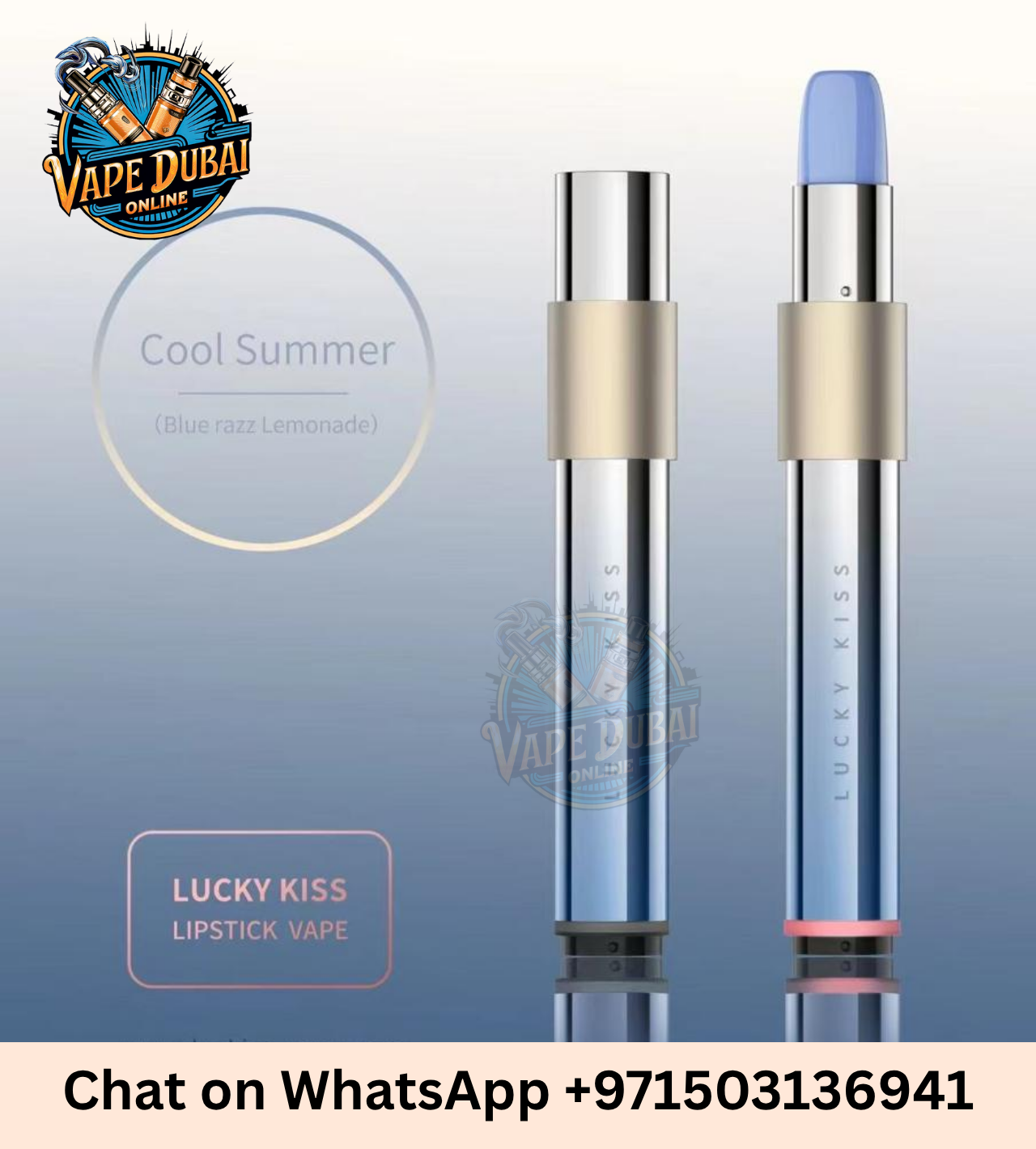 Lucky Kiss LK600 Rotating Nozzle and Protective Cap – Elegant Lipstick Vape for Women