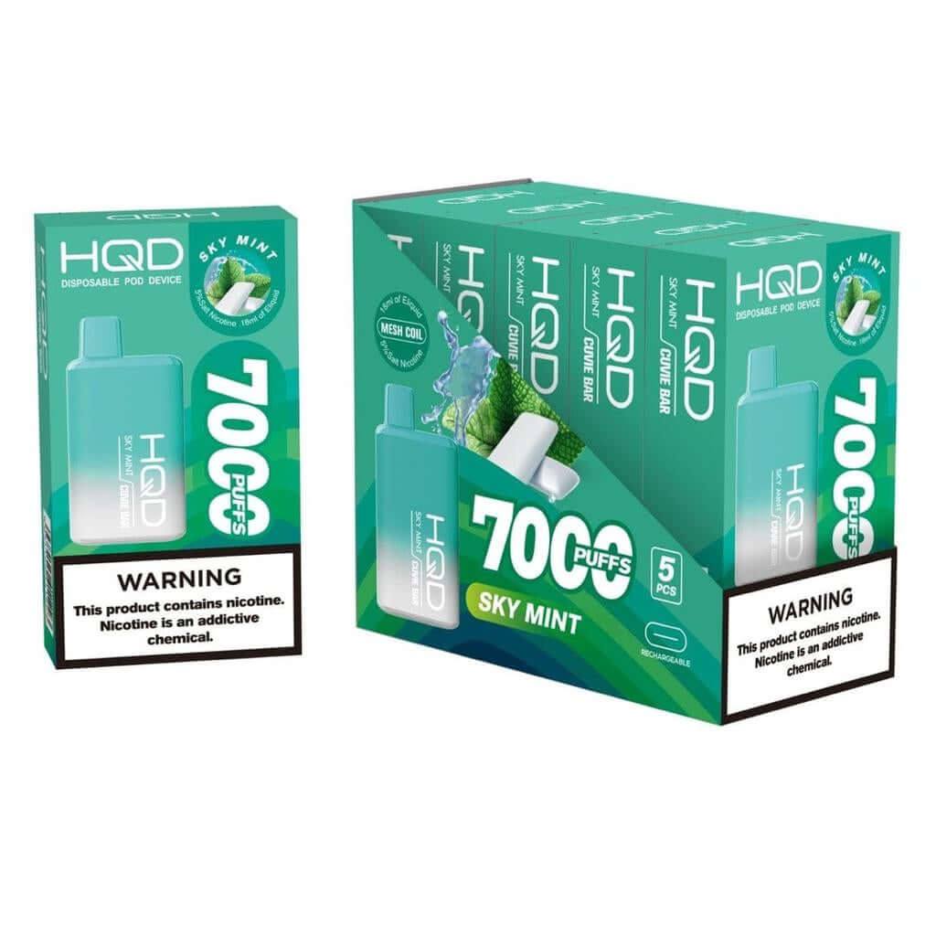 HQD Cuvie Bar 7000 Puffs Disposable Vape with USB-C in Dubai, UAE