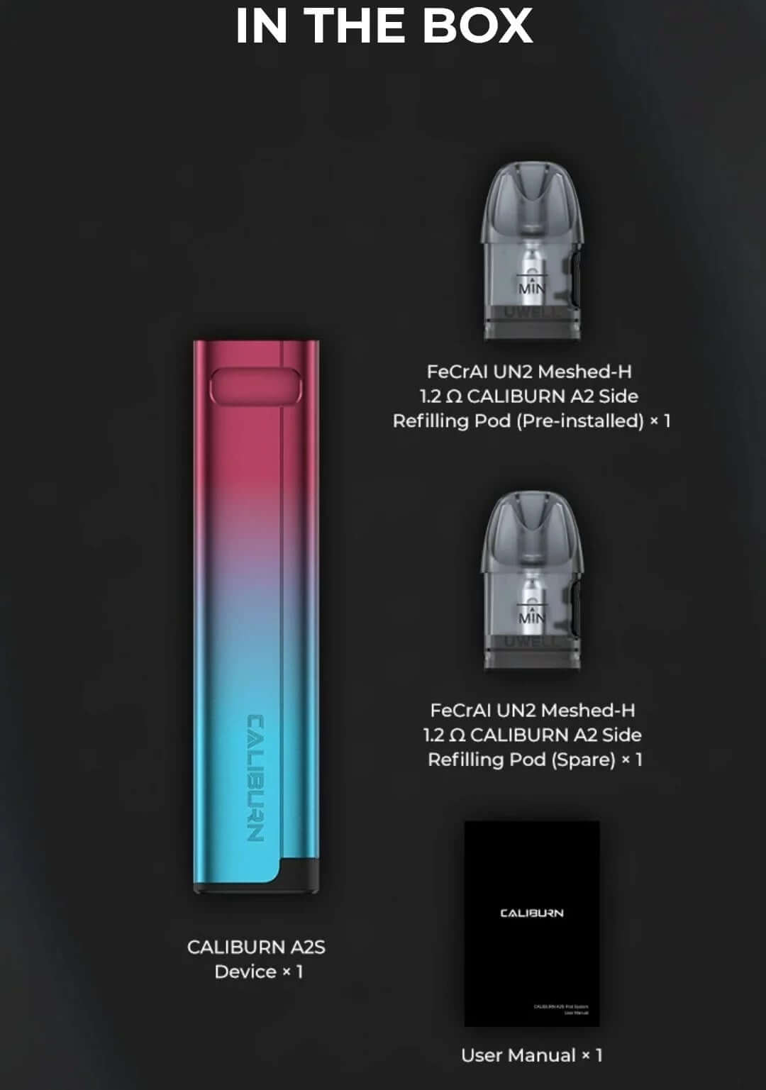 UWELL Caliburn A2S Vape Pod System – Best Price in Dubai UAE