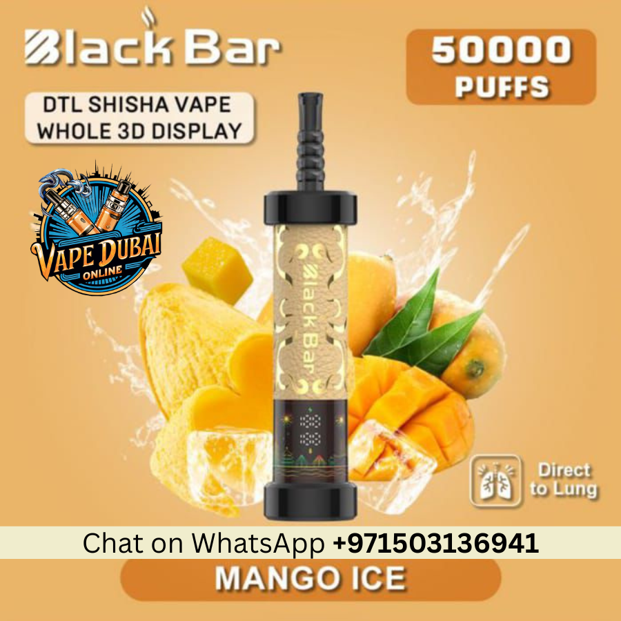 Black Bar 50000 Puffs Vape – DTL Shisha with 3D Display in Dubai