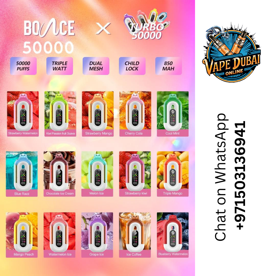 Bounce Turbo 50000 Puffs Disposable Vape with Adjustable Wattage UAE