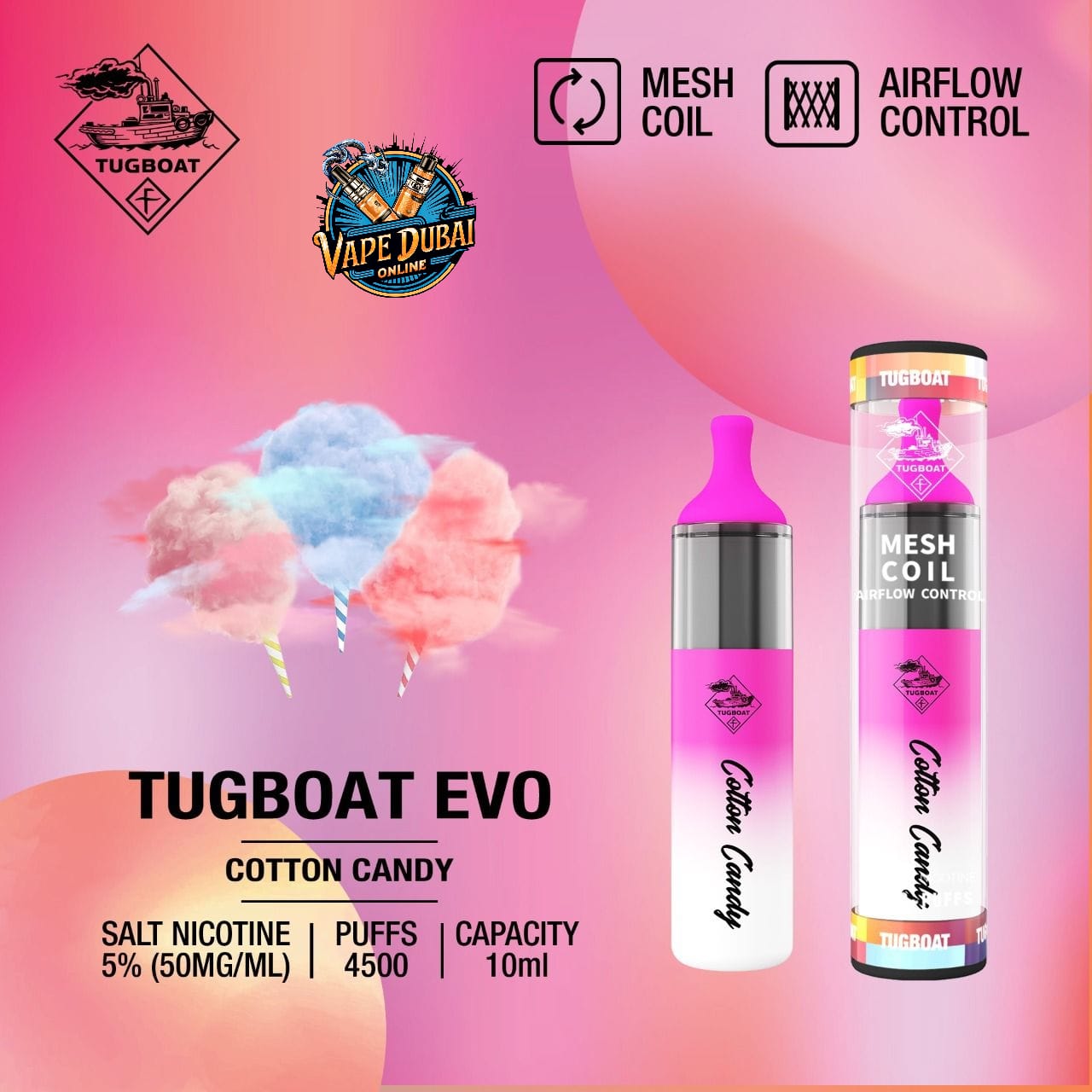 Tugboat Evo 4500 Puffs Disposable Vape – Premium Flavors Dubai