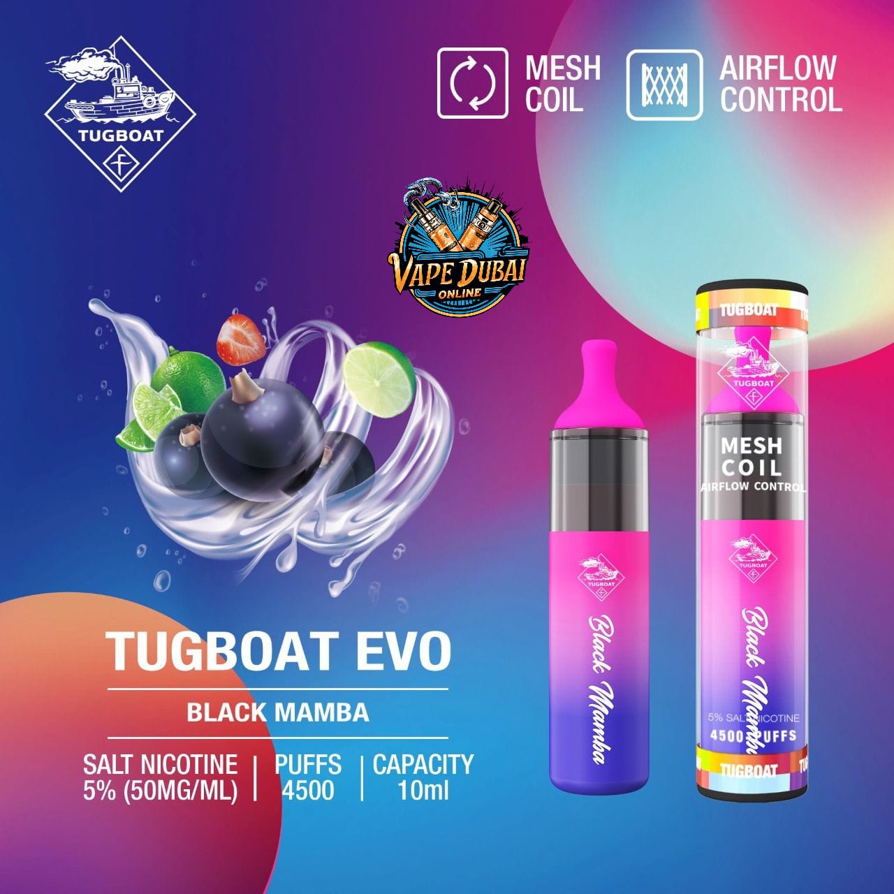 Tugboat Evo 4500 Puffs Disposable Vape – Premium Flavors Dubai