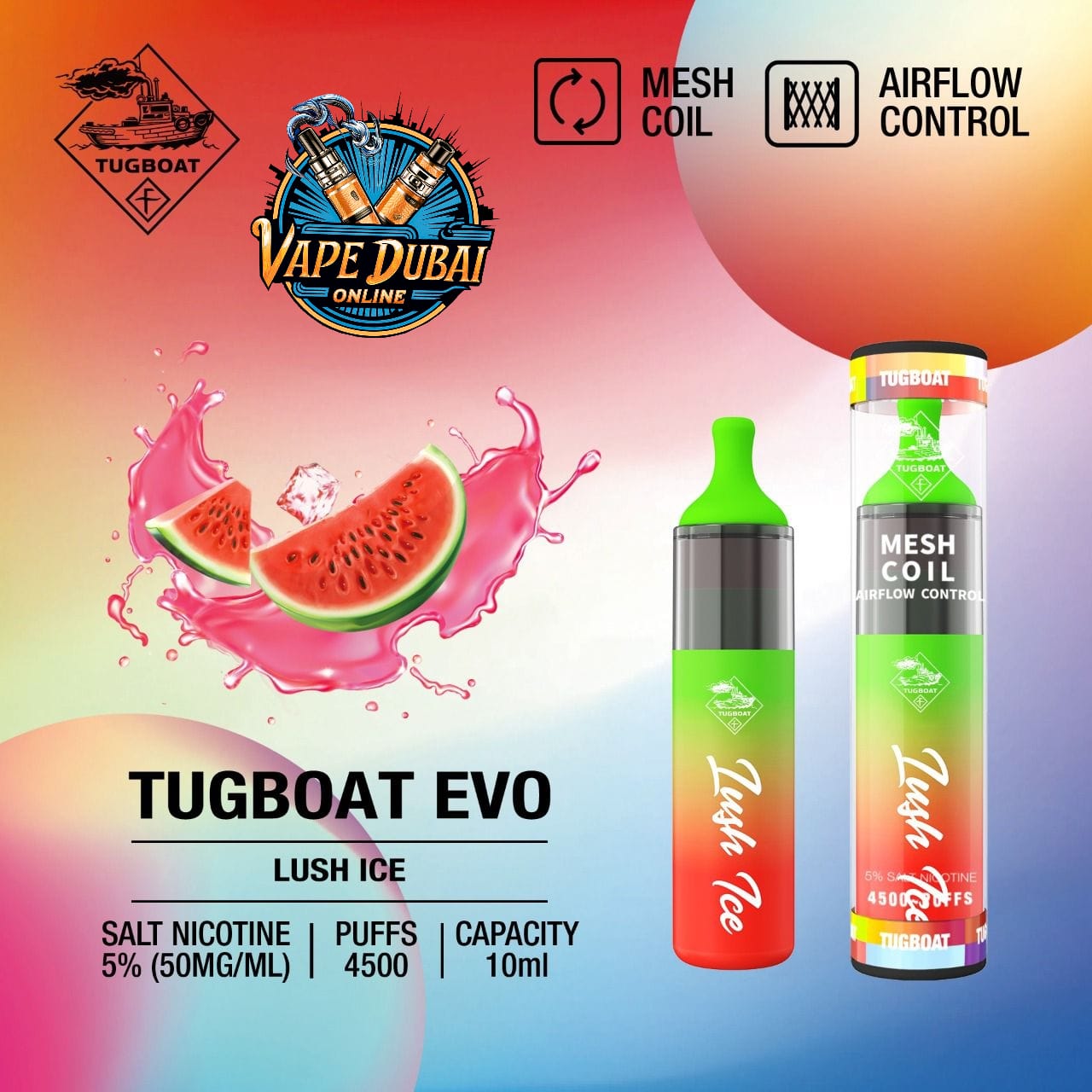 Tugboat Evo 4500 Puffs Disposable Vape – Premium Flavors Dubai