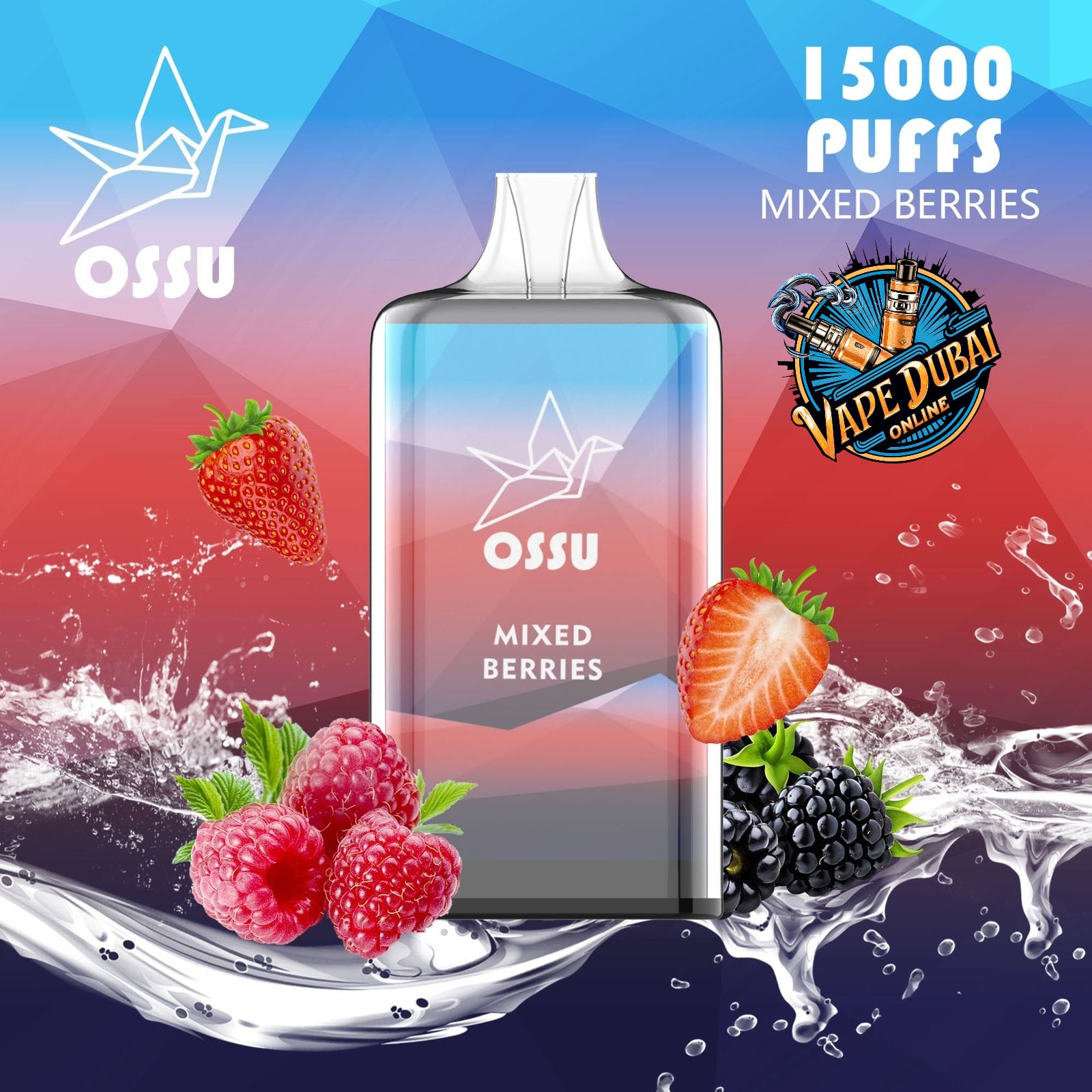 OSSU 15000 Puffs Rechargeable Disposable Vape | 5% Nicotine | Dubai