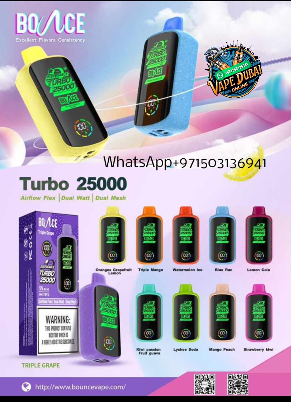 Bounce Turbo 25000 Puffs Disposable Vape – 5% Nicotine Dubai UAE