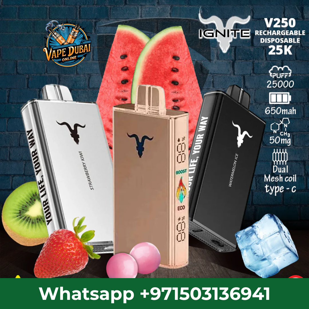 Ignite V250 Disposable Vape 25000 Puffs 50MG NicSalt – Dubai UAE