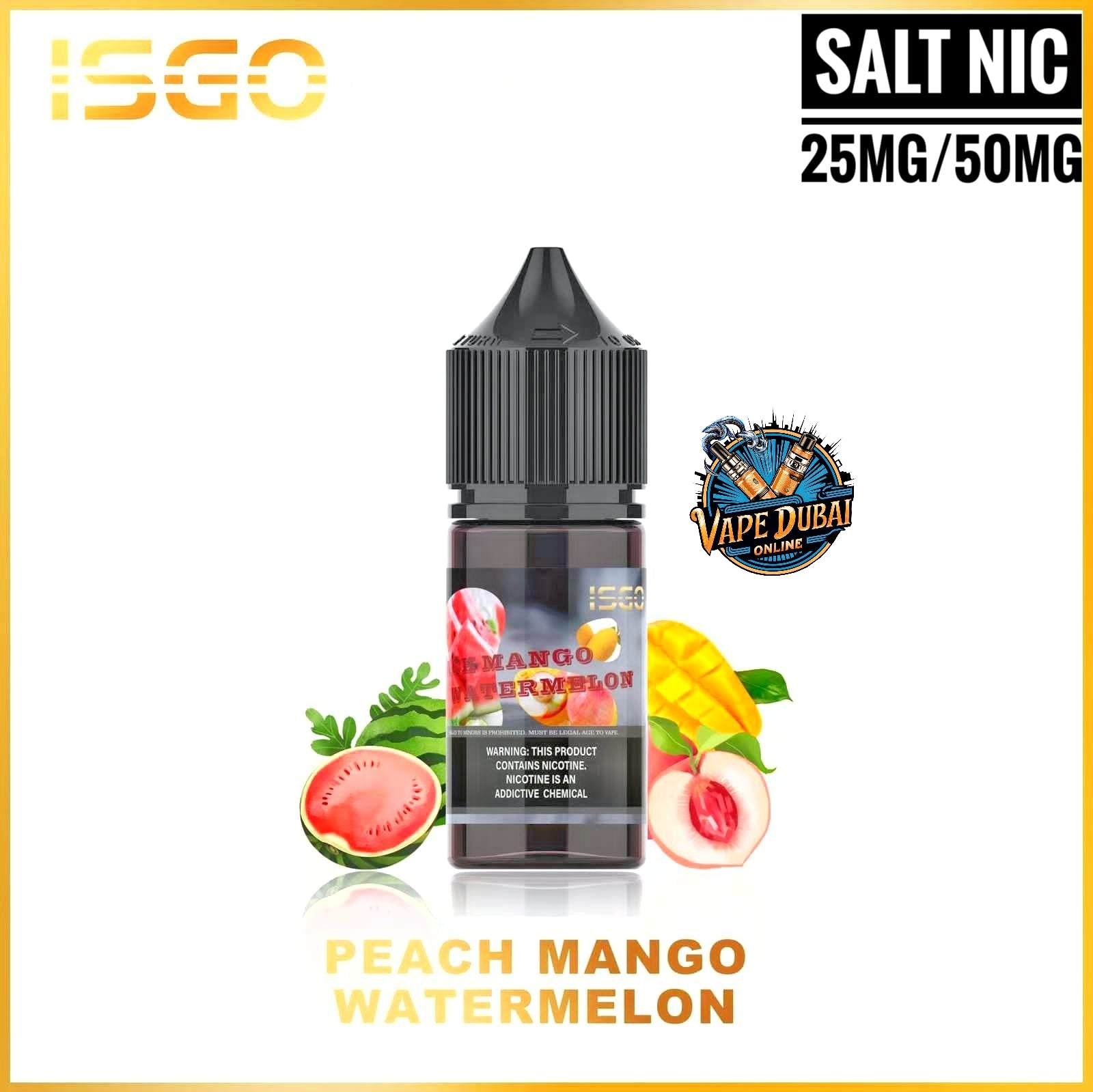 ISGO Salt Nic 30ml E-Liquid 25mg & 50mg – All Flavors in Dubai UAE