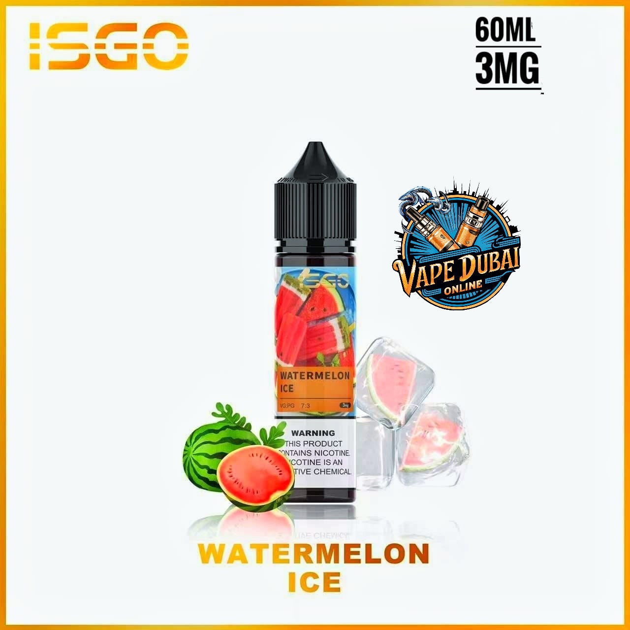 ISGO 60ml E-Liquid 3mg & 6mg – All Flavors Vape Juice in Dubai
