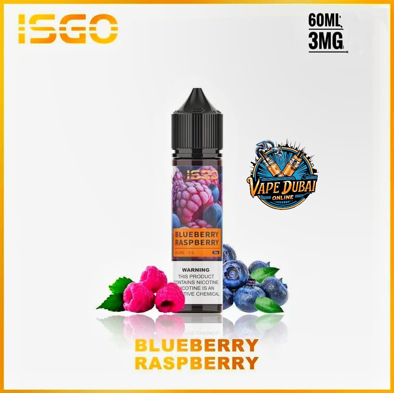 ISGO 60ml E-Liquid 3mg & 6mg – All Flavors Vape Juice in Dubai