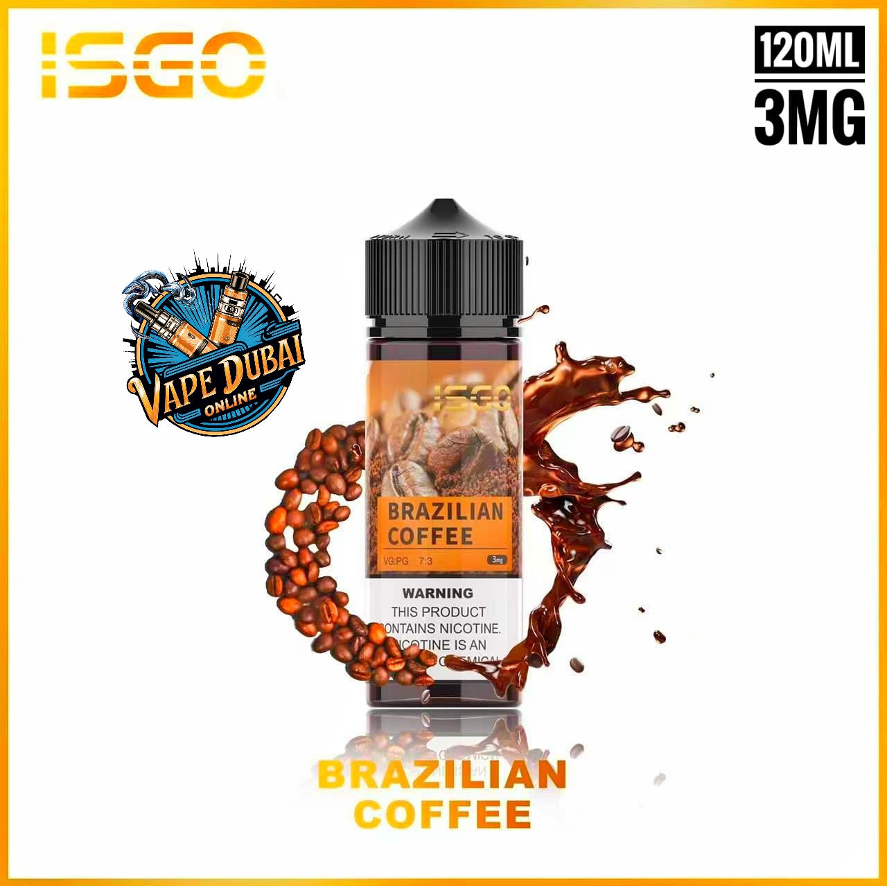 ISGO E-Liquid 120ml 3mg Vape Juice – 15 Flavors | Dubai UAE