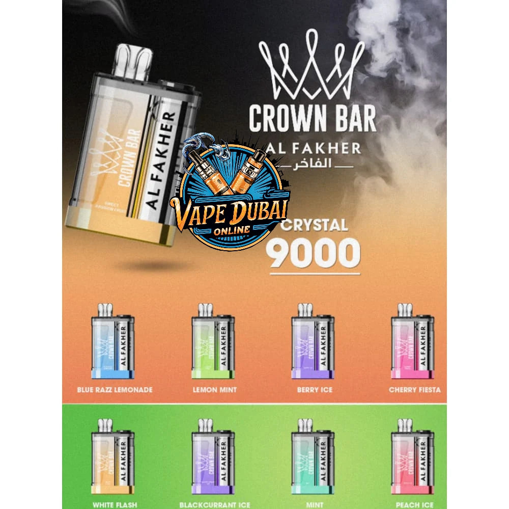 Al Fakher Crown Bar 9000 Puffs Disposable Vape – Crystal Edition UAE