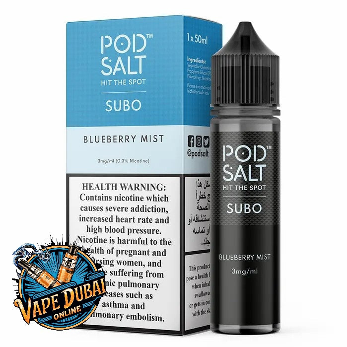 Pod Salt Subo 3mg 50ml E-Liquid – All Flavors Vape Juice in Dubai