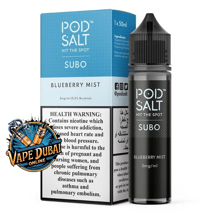 Pod Salt Subo 3mg 50ml E-Liquid – All Flavors Vape Juice in Dubai