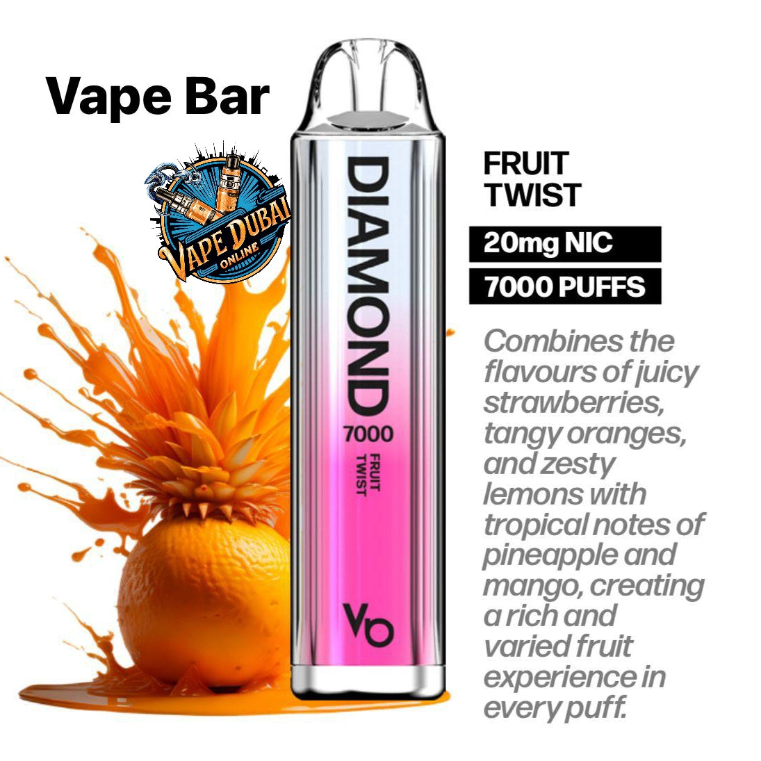 Vapes Bars Diamond 7000 Puffs Disposable Vape – Dubai UAE