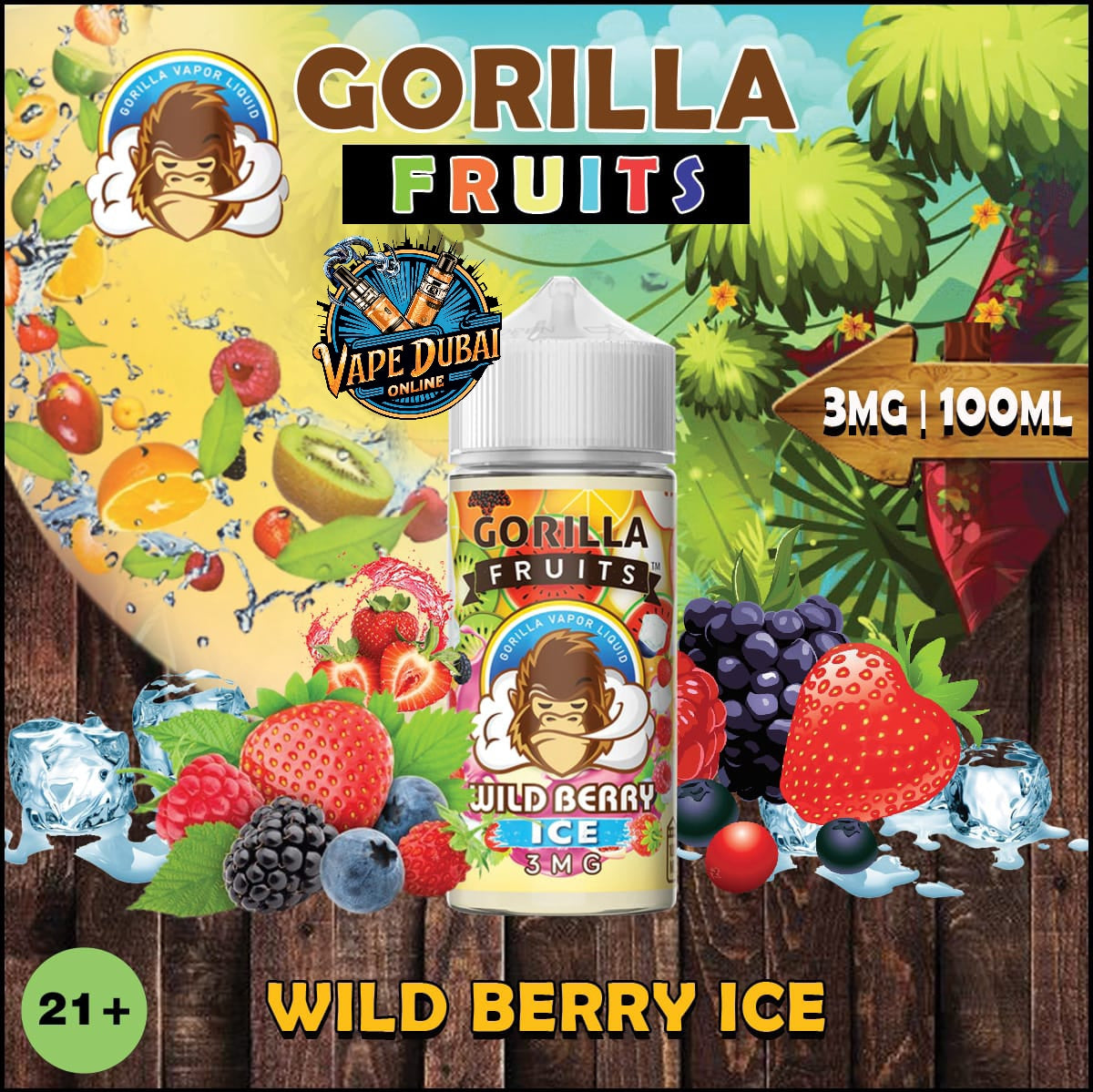 GORILLA E-Liquid 3mg 100ml – Premium Vape Juice in Dubai UAE