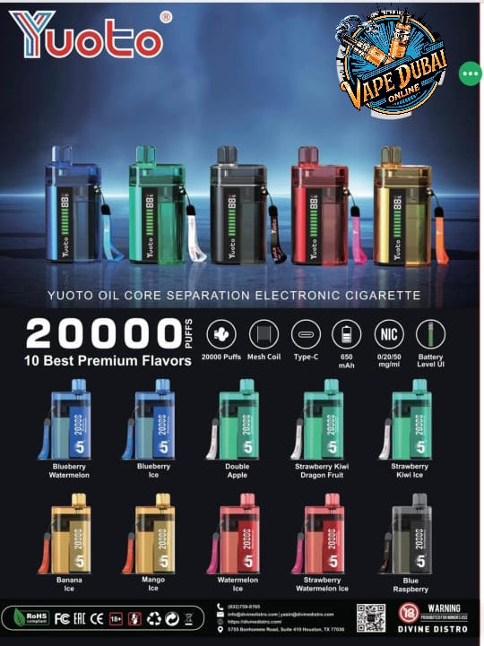 Yuoto 20000 Puffs Disposable Vape 50mg/20mg – Dubai UAE