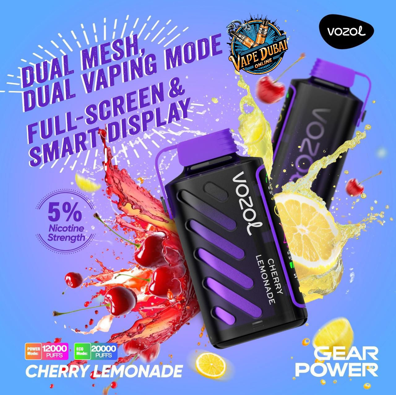 Vozol Gear Power 20000 Puffs Disposable Vape – Best Buy Dubai UAE