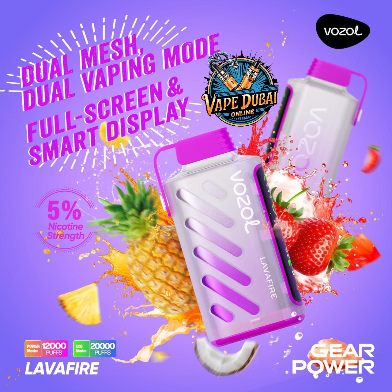 Vozol Gear Power 20000 Puffs Disposable Vape – Best Buy Dubai UAE