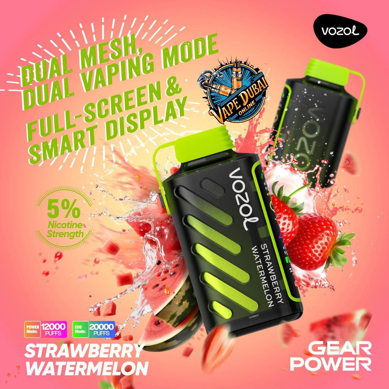 Vozol Gear Power 20000 Puffs Disposable Vape – Best Buy Dubai UAE