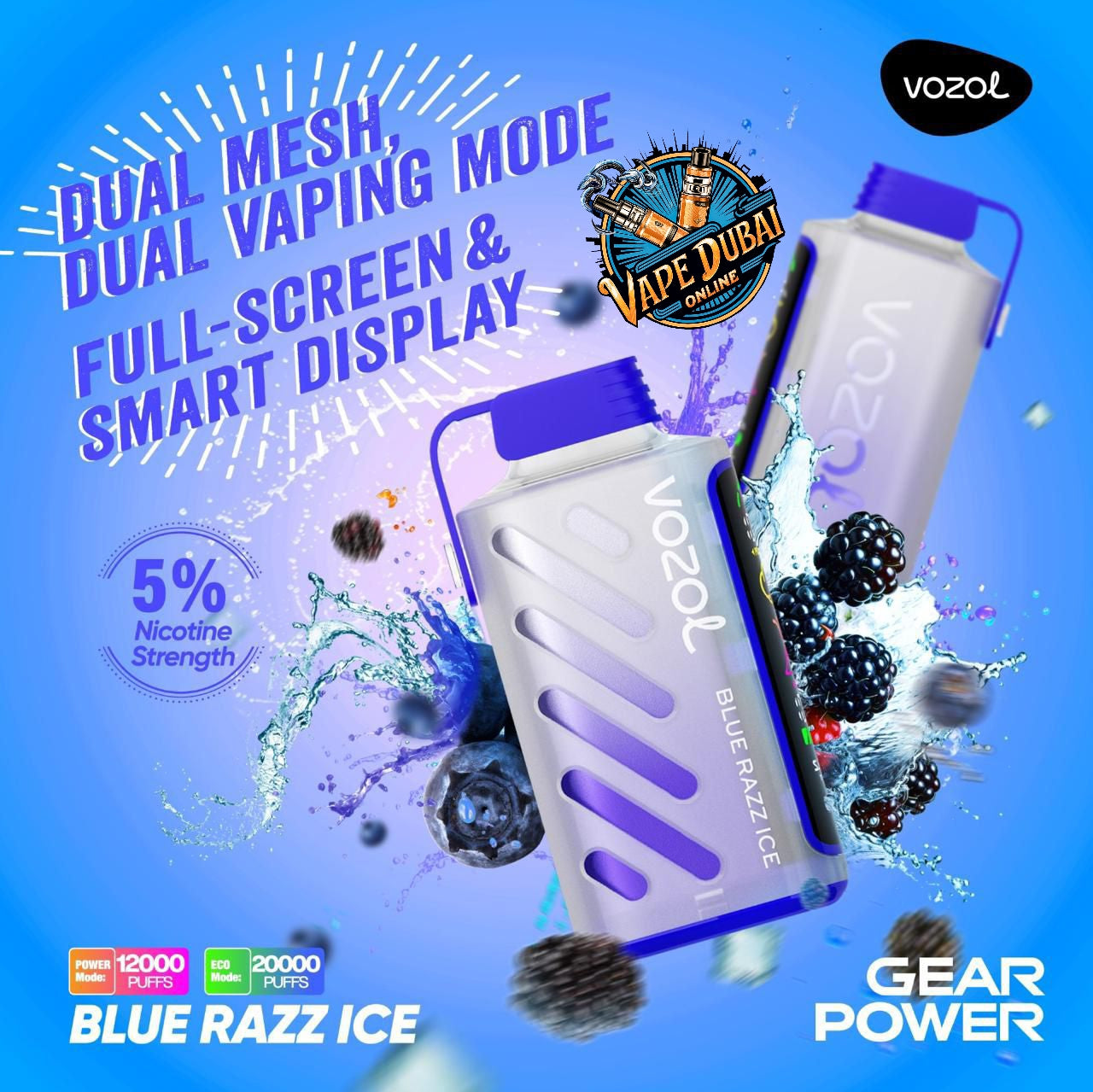 Vozol Gear Power 20000 Puffs Disposable Vape – Best Buy Dubai UAE