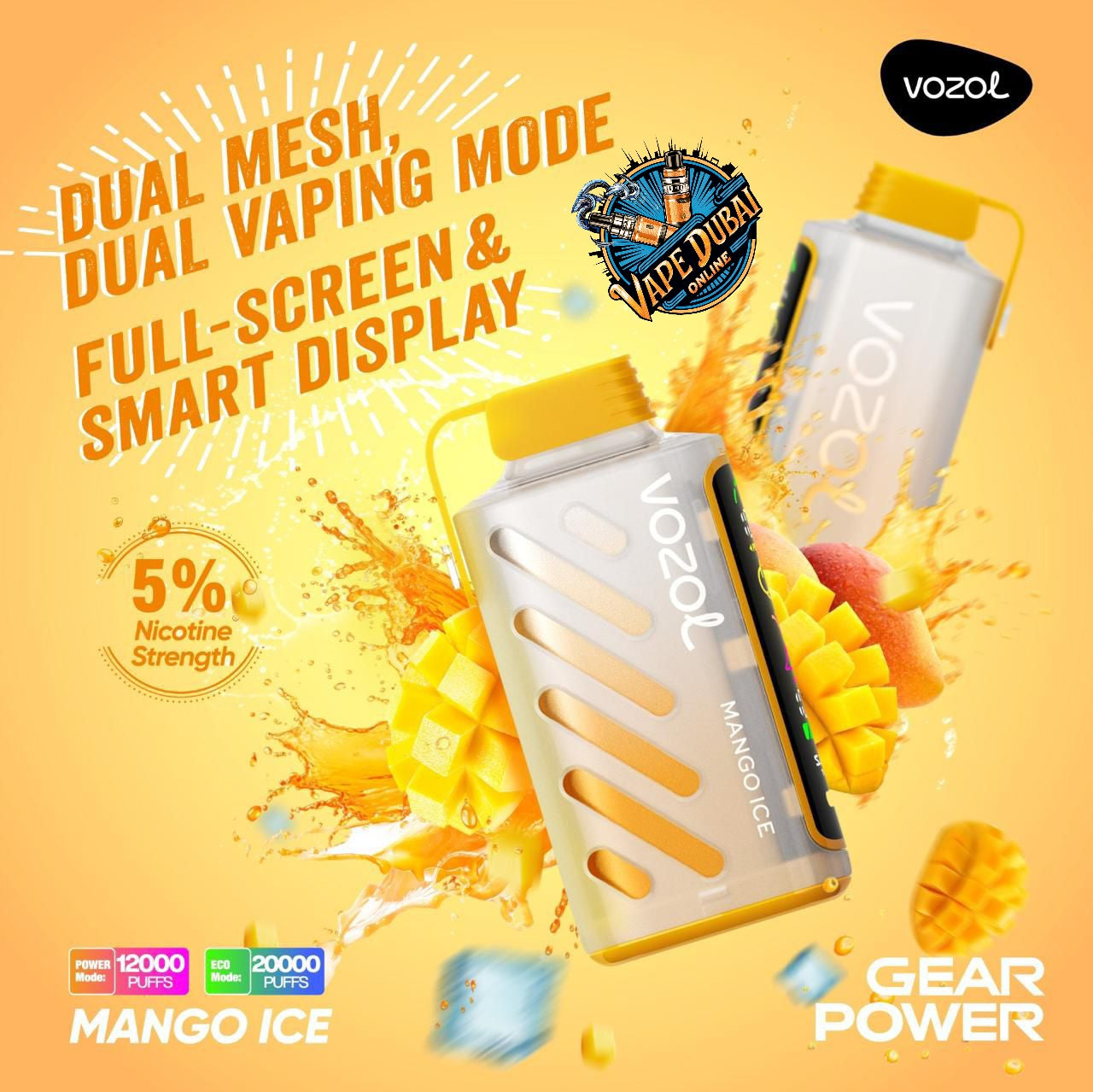 Vozol Gear Power 20000 Puffs Disposable Vape – Best Buy Dubai UAE