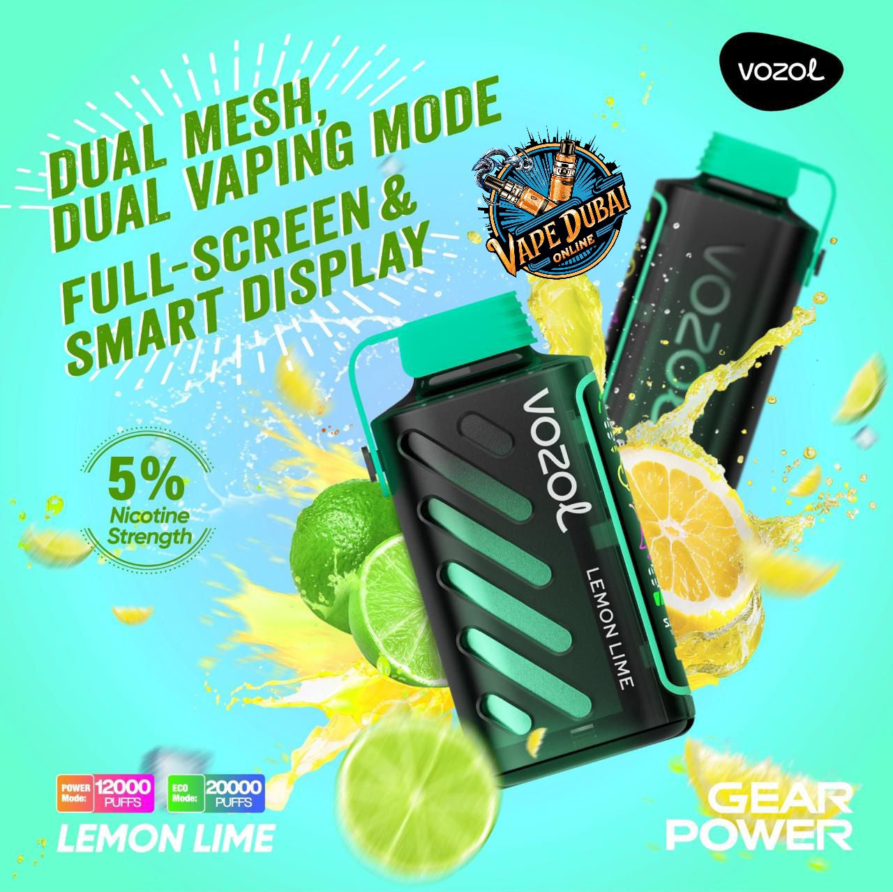 Vozol Gear Power 20000 Puffs Disposable Vape – Best Buy Dubai UAE