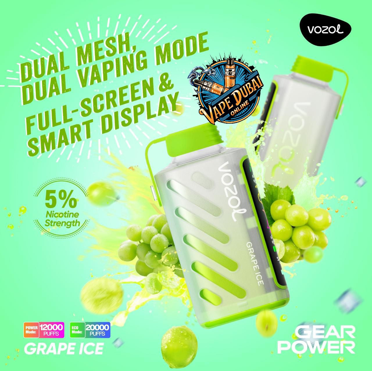 Vozol Gear Power 20000 Puffs Disposable Vape – Best Buy Dubai UAE