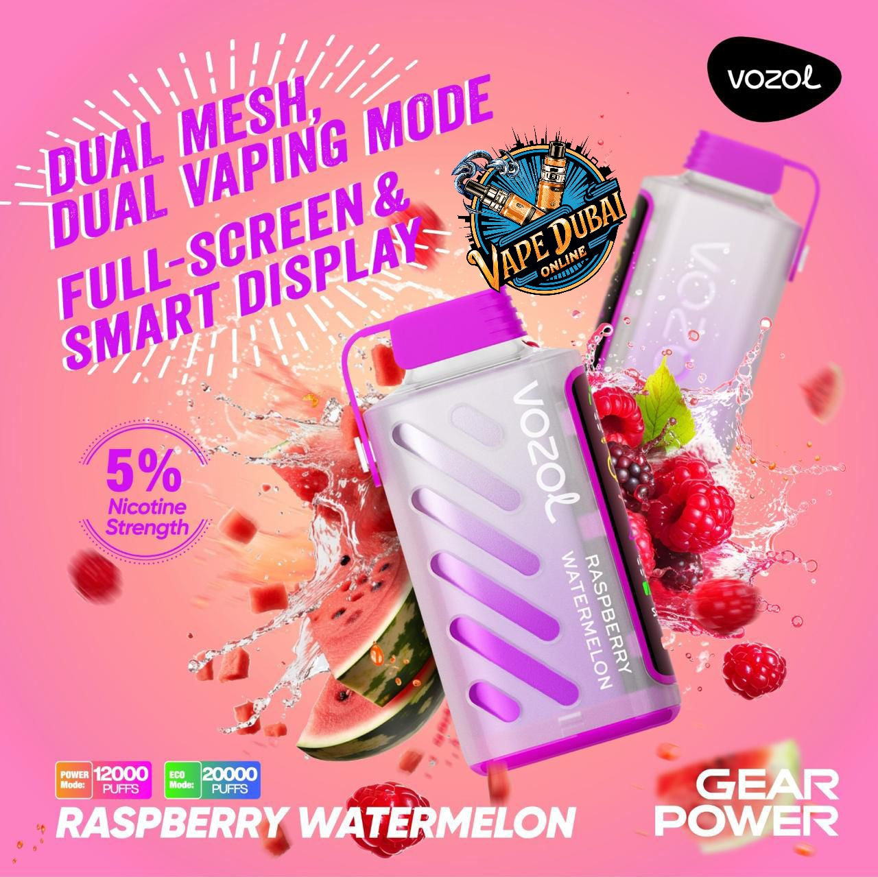 Vozol Gear Power 20000 Puffs Disposable Vape – Best Buy Dubai UAE