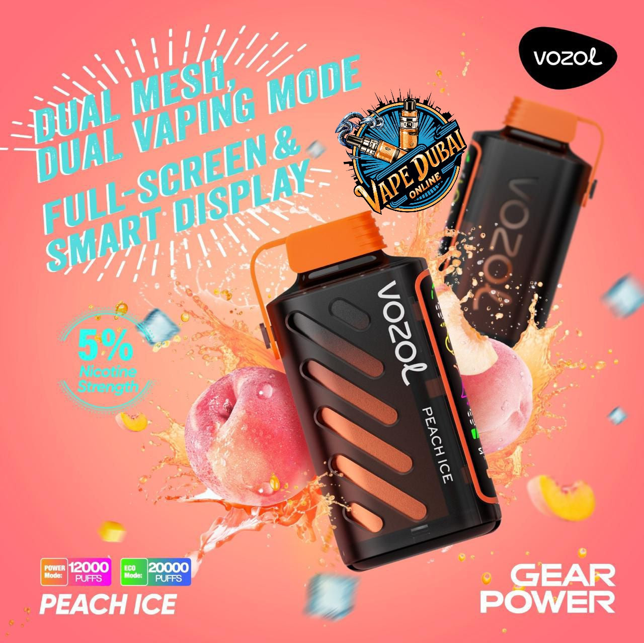 Vozol Gear Power 20000 Puffs Disposable Vape – Best Buy Dubai UAE