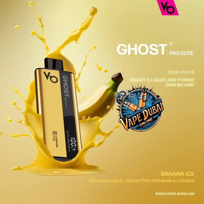 Ghost Pro Elite 7000 Puffs Vape 20mg – Smart Display, Dubai UAE