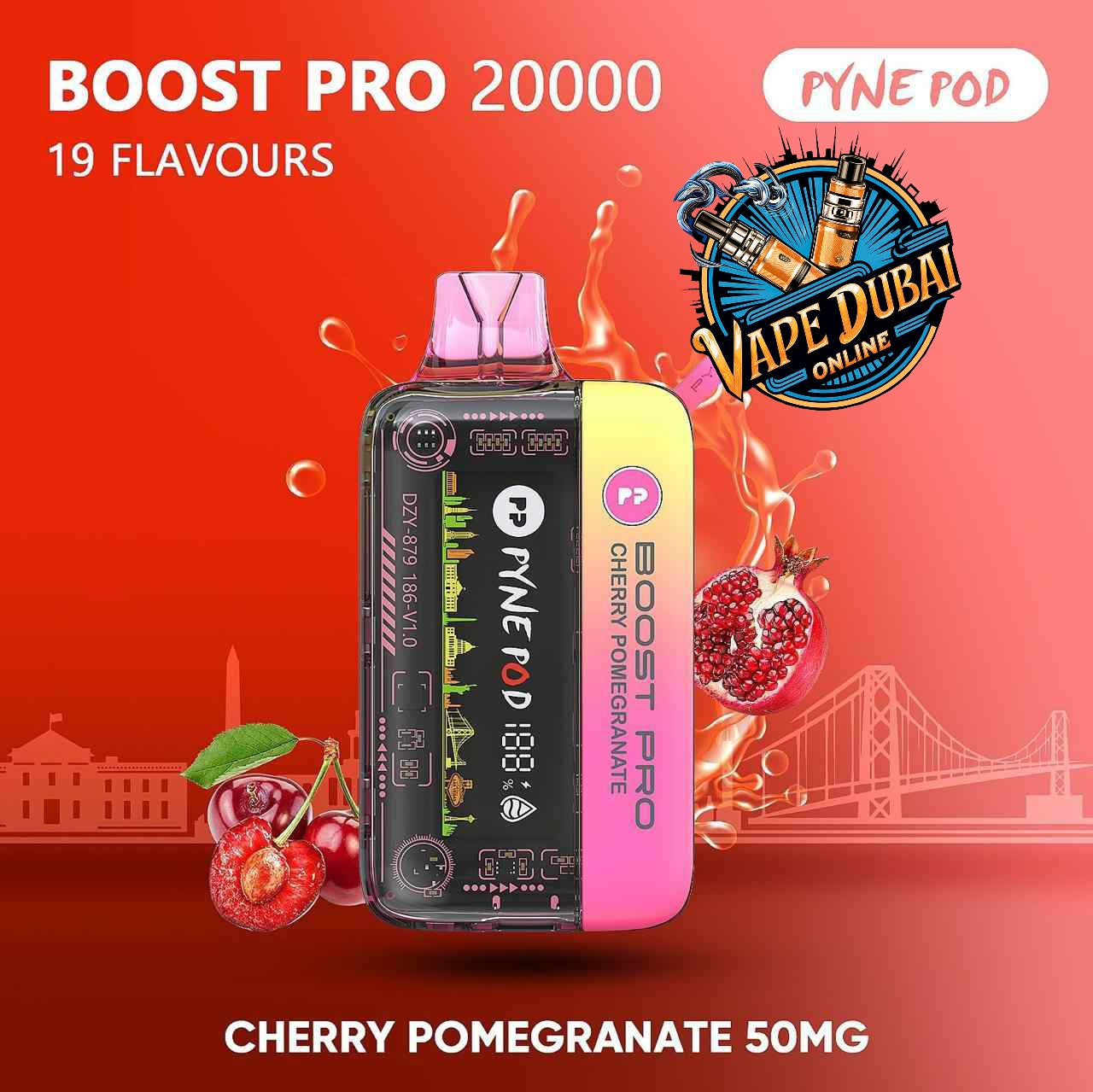 PYNE POD BOOST PRO 20000 Puffs Vape | Rechargeable | Dubai UAE