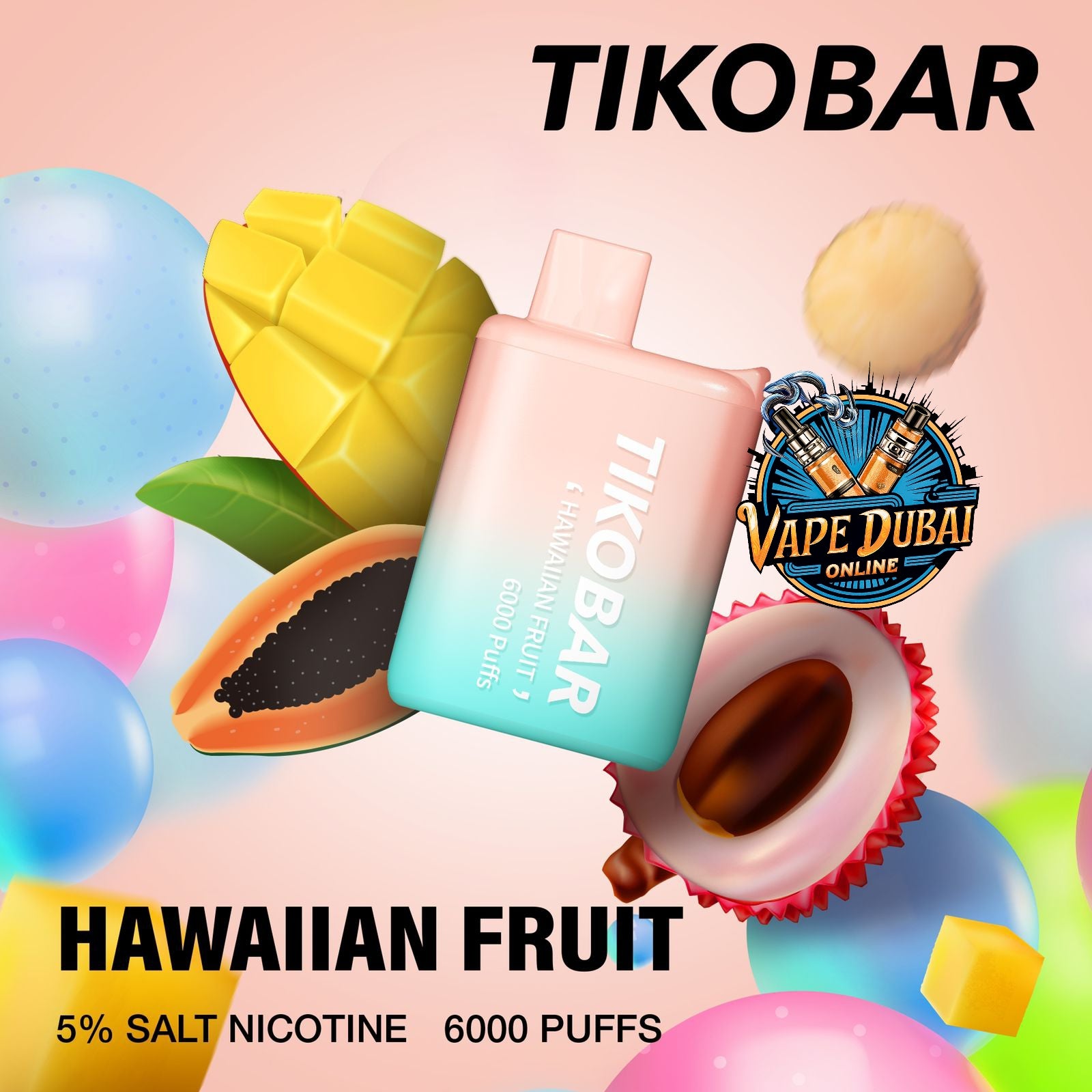 Tikobar 6000 Puffs Disposable Vape 5% Nic Salt – Dubai UAE
