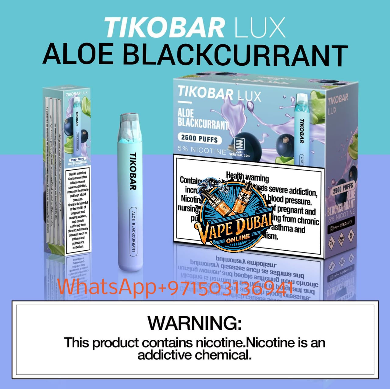 Tikobar Lux 2500 Puffs Disposable Vape 5% Nic Salt – Dubai UAE