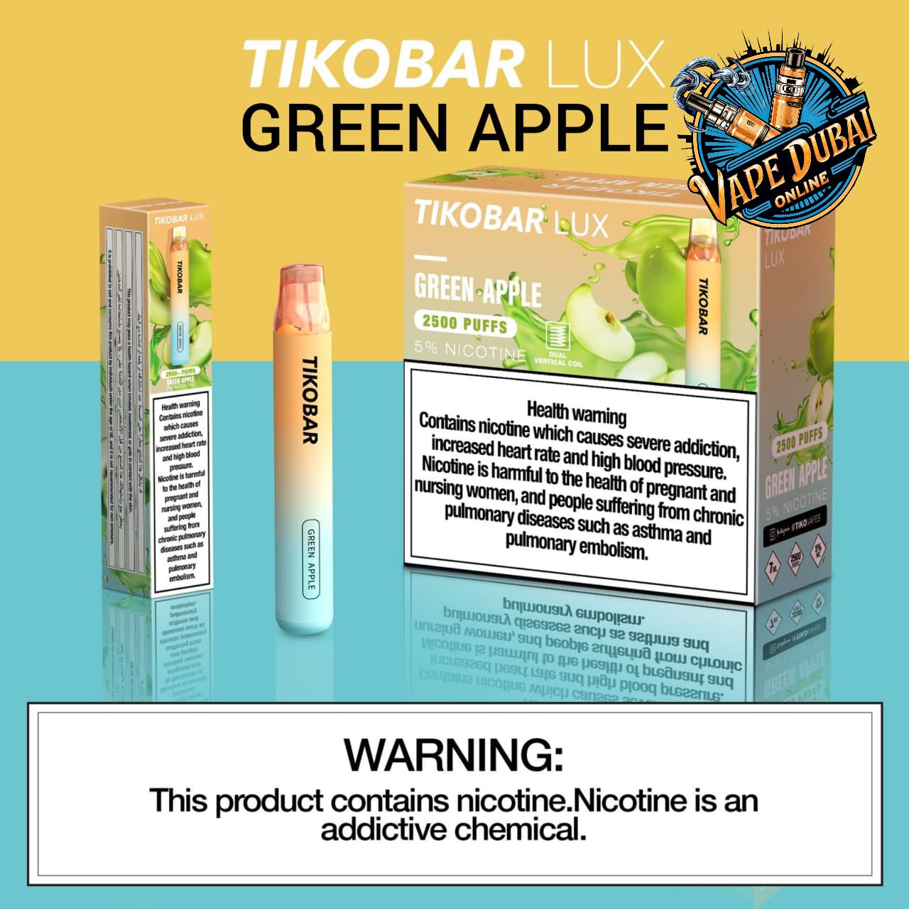 Tikobar Lux 2500 Puffs Disposable Vape 5% Nic Salt – Dubai UAE