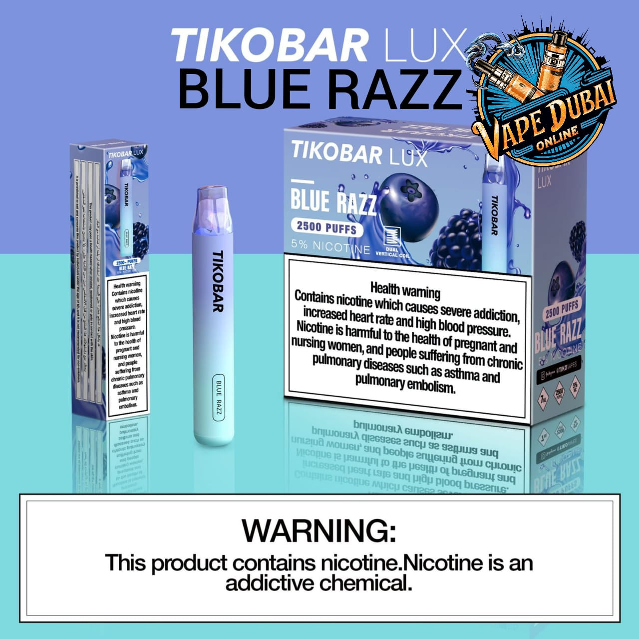 Tikobar Lux 2500 Puffs Disposable Vape 5% Nic Salt – Dubai UAE