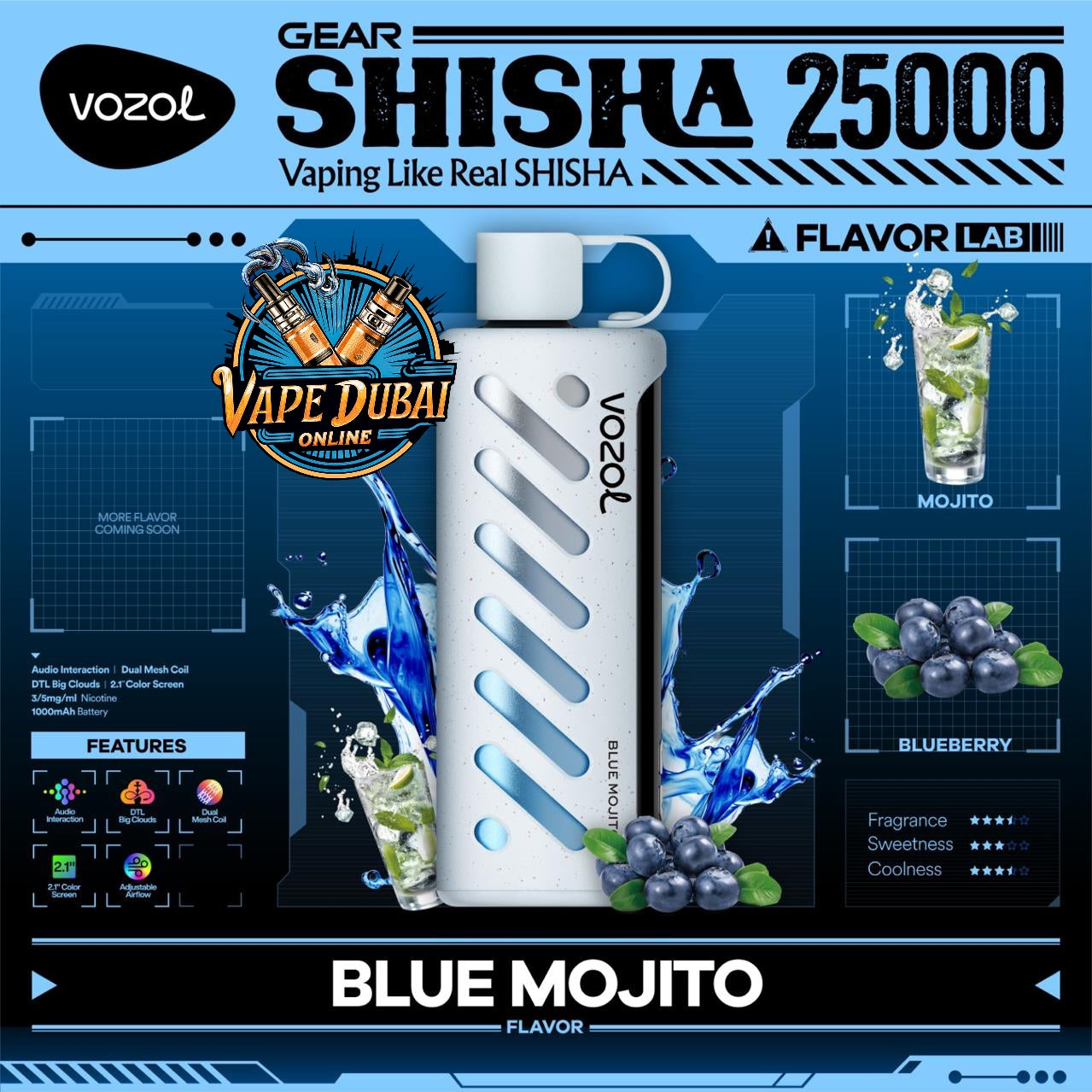 Vozol Gear Shisha 25000 Puffs Disposable Vape – in Dubai, UAE