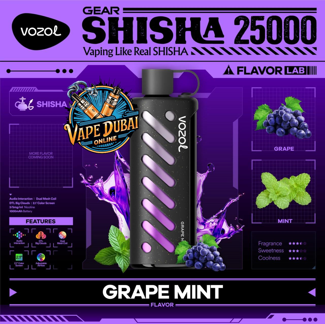 Vozol Gear Shisha 25000 Puffs Disposable Vape – in Dubai, UAE