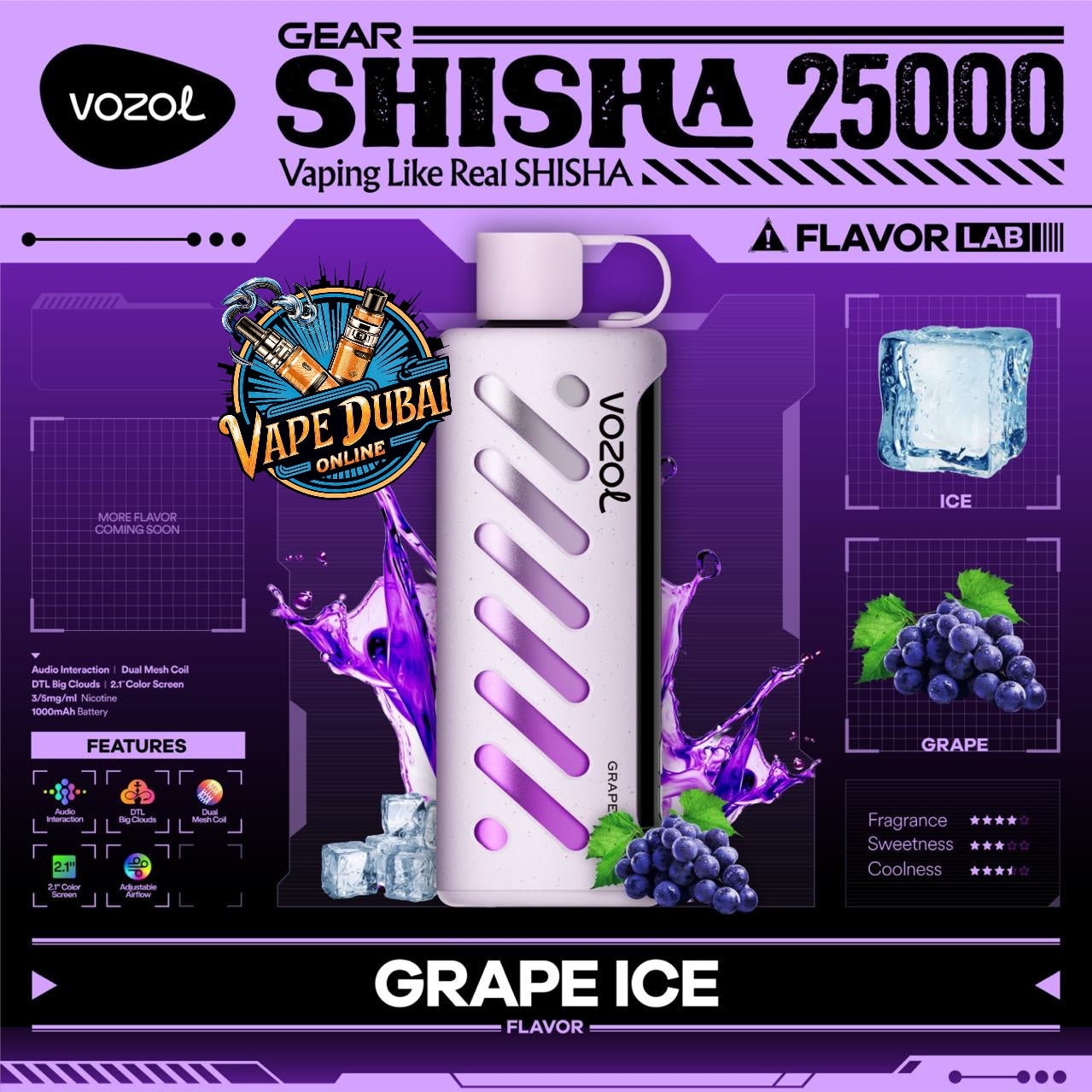 Vozol Gear Shisha 25000 Puffs Disposable Vape – in Dubai, UAE