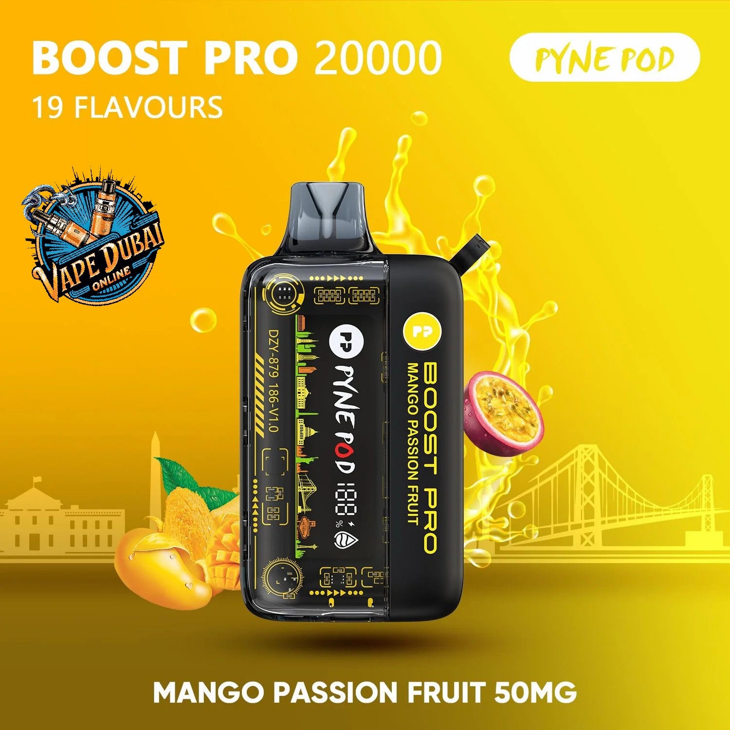 PYNE POD Boost Pro 20000 Puffs Vape Dubai | Fast Charging & LED Display
