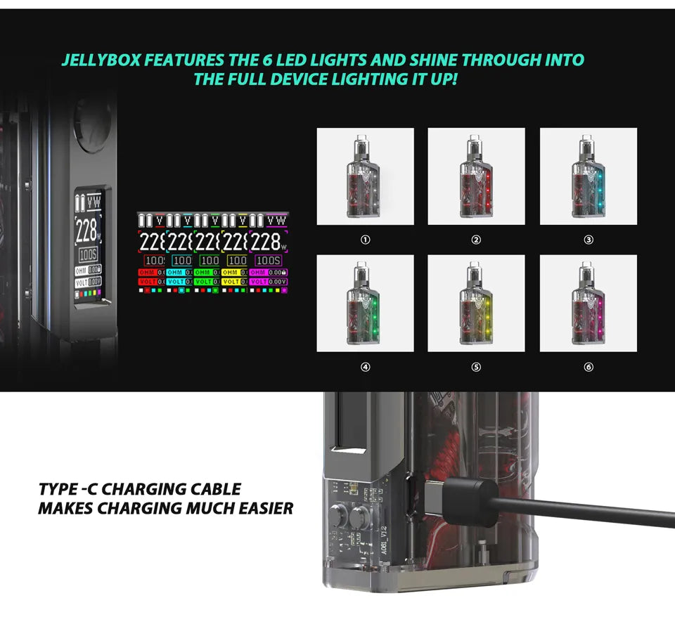 Rincoe JellyBox 228W TC Kit with JellyTank – Dual 18650 Mod UAE